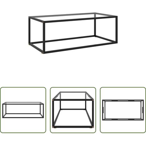 Couchtisch Schwarz - Couchtisch Schwarz mit Hartglas 100x50x35 cm (1/5)