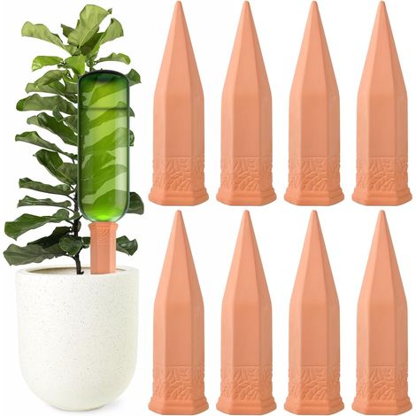 Cône d’arrosage Argile, Lot de 8 Arrosoir Terreau Plante Intérieur, Systèmes D'irrigation Automatique pour Plantes en Pot, Irrigation des Plantes pour Jardin, Plante D'intérieur, Fleurs (1/5)