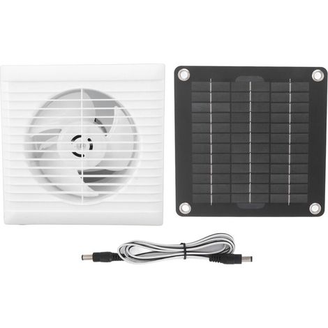 Jeffergarden Ventilateur d'extraction solaire IP67 étanche 6 pouces sûr 10W 12V ventilateur de panneau solaire pour poulailler hangar maison pour animaux de compagnie-DOU