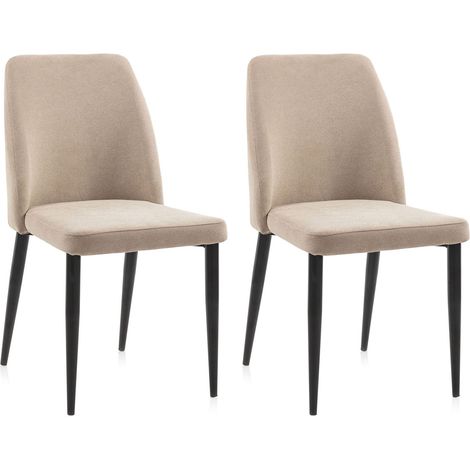 Set 2 Sedie 46x52x87 cm in Microfibra Sabbia (1/4)