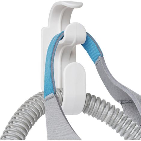 Set of 2 Machine Hose Holders, Non-Slip Hose Holder for Bed Mask Hook, Combined Hose Organizer and Headband Hook to Prevent Leaking and Tangling of the Tube (1/5)