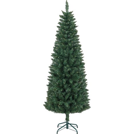Künstlicher Weihnachtsbaum, 180 cm, schlank, mit faltbarem Stahlständer, 479 Zweige, Grün (1/5)