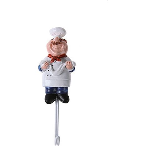 unidad de gancho de almacenamiento de pared de resina resistente con forma de dibujos animados y cuerda adhesiva para cocina, baño y sala de estar (Ramen Chef) (1/5)
