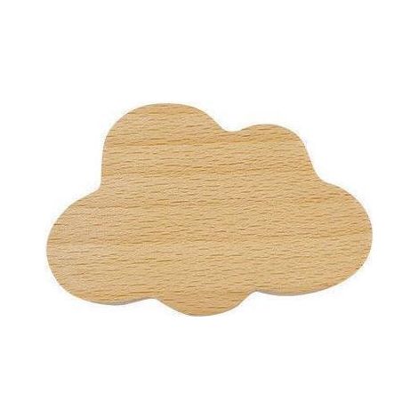 Crochet mural en bois pour chambre enfant, patère sans perçage, design nuage, rangement vêtements et accessoires (1/4)
