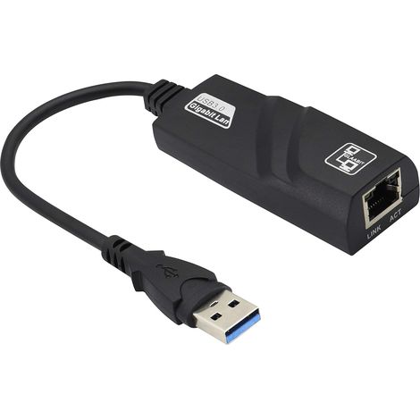 Adaptateur réseau USB 3.0 vers RJ45 Gigabit Ethernet Réseau USB 1000 Mbps compatible avec Windows 10/8.1/8/7/Vista/XP, Mac OS 10.6 et supérieur, Linux, aucun pilote nécessaire (1/4)