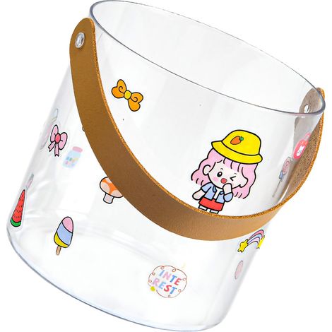 Seau à glaçons transparent design, mini seau à boissons pour bière, soda, vin, apéritif - usage domestique, pique-nique, camping - petite taille, haute qualité. (1/3)