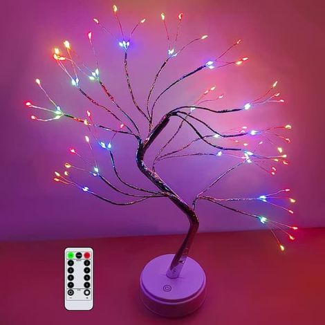 BelleRise - Guirlande lumineuse LED multicolore avec télécommande, 108 lumières féériques réglables pour l'intérieur. Matière : Polyester. (1/5)