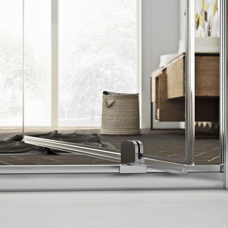 Idralite – Porte de douche pivotante 70 cm – Verre de sécurité 6 mm transparent – Hauteur 198 cm – Ouverture à gauche ou droite – Profils en aluminium anodisé