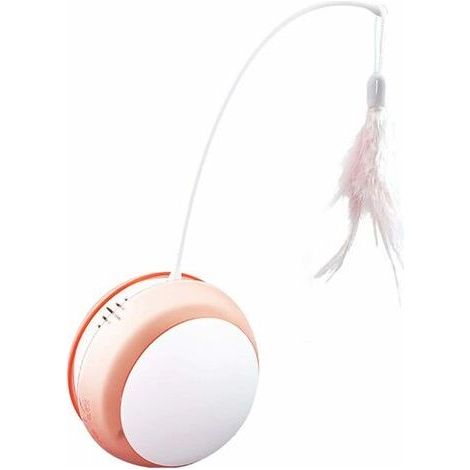 Jouet Gobelet Chat Jouet électrique pour Chat avec Boule Anti-Chute LED Plume, Canne à pêche à Roulement Automatique pour Chat Drôle Fournitures pour Animaux Rose (1/5)