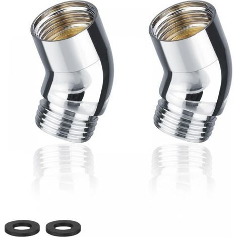 Adaptateur, 2 Pièces 135° Coude Inclinaison Adaptateur de Pommeau de Douche, Laiton Douchette Adaptateur, Convient aux Douchettes à Main (1/5)