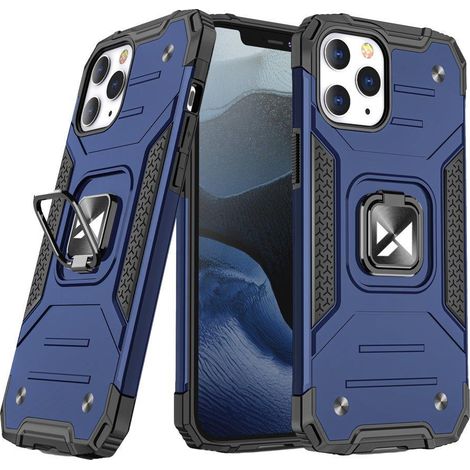 Cover custodia corazzata + supporto magnetico iPhone 13 Pro Ring Armor blu (1/5)