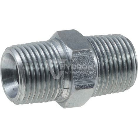Conector recto BB NPT con rosca cónica NPT de 3/8".