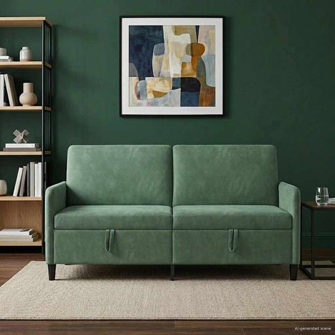 vidaXL Sofá con almacenamiento Verde Mar 172 x 78 x 87 cm Poliéster (1/5)