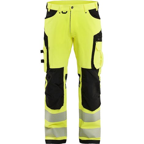 Pantalon de travail stretch haute visibilité 4D 1197 - Jaune/Noir XL - FR(48) - SE(C54) - Standards