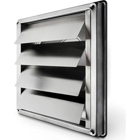 Grille de ventilation inox 150 mm – Clapet anti-retour automatique – Résistante aux intempéries – Pour hottes et ateliers (1/5)