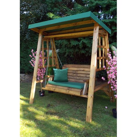 Dorset Two Seat Swing - W170 x D124 x H196 - Fully Assembled - Green