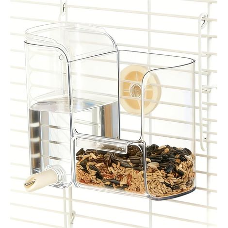 Mangeoire pour cage à oiseaux, distributeur 2 en 1 pour nourriture et eau pour perruche, calopsitte, conure, pinson, canaris (1/5)