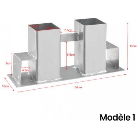 Sud Bois – Supports serre bûche en acier pour bois de chauffage – Dimensions 34 cm x 10 cm x 15 cm – Lot de 4 – Solution robuste pour stockage