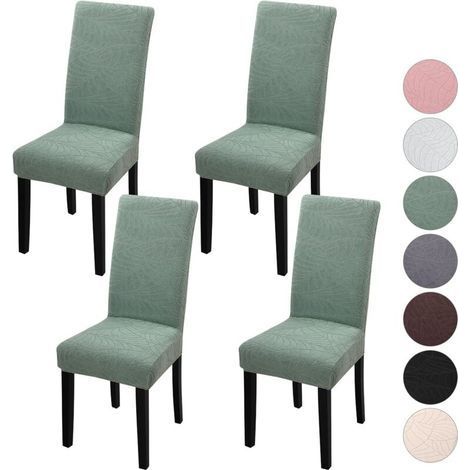 Copertura per sedia elastica in poliestere e spandex – Antipiega e lavabile in lavatrice – Per hotel e matrimoni – Verde chiaro (1/5)