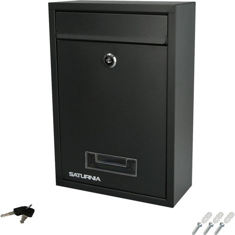 Boîte aux lettres carrée grise anthracite 26 x 9 x 31 cm (1/5)