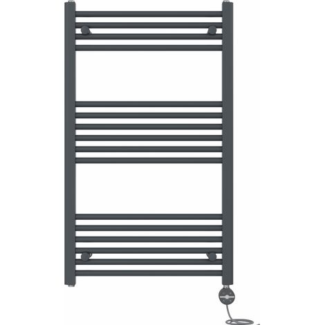 NRG Prefilled Thermostatic Electric Straight Heated Towel Rail Radiator 1000 X 600mm Anthracite (1/5)