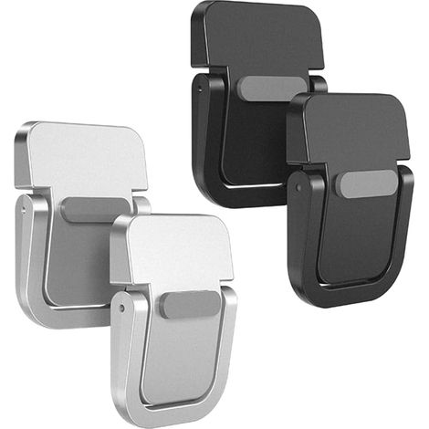 4-Piece Portable Keyboard Riser, Laptop Stands, Foldable Computer Keyboard Riser, Mini Invisible Computer Keyboard Stands (Black + Silver) (1/5)