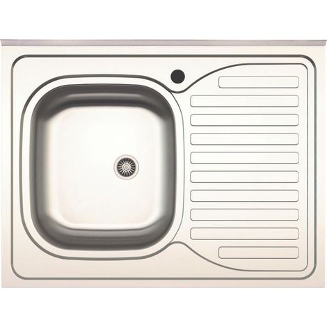 Lavabo de acero inoxidable SA30 con gocciolatoio derecho 80x60 cm