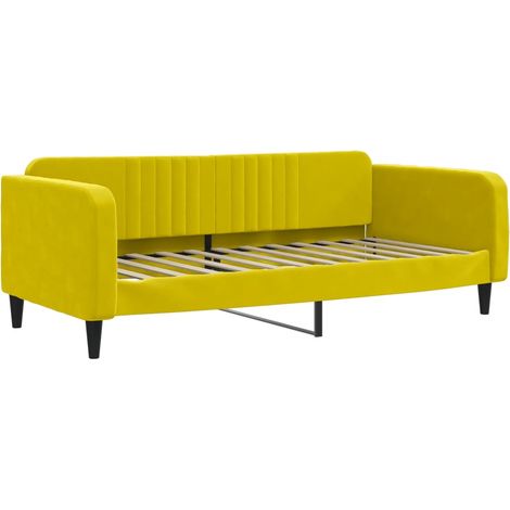 vidaXL Letto da Giorno Giallo 100x200 cm in Velluto