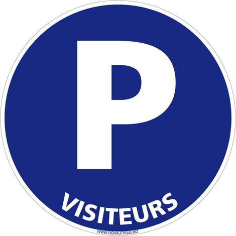 Panneau Parking Visiteurs - Plastique PVC 1 mm - Diamètre 240 mm (1/5)