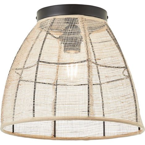 BRILLIANT Lampe, Tanah Deckenleuchte 32cm schwarz/natur, 1x A60, E27, 42W, Für LED-Leuchtmittel geeignet (1/4)