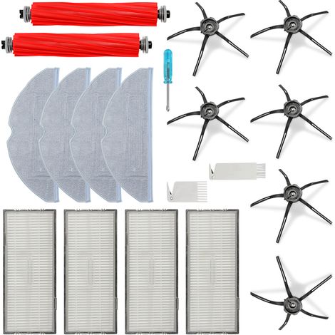 Wolketon 19pcs Ersatzzubehör kompatibel für Roborock S7 S7Plus S7 MaxV S7 MaxV Ultra 2 Walzenbürsten,4 Filter,6 Seitenbürsten