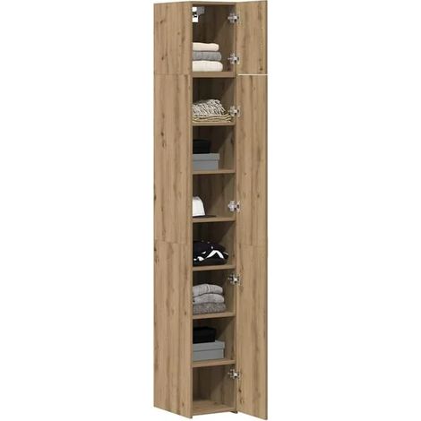 Étagère Murale en Chêne Massif - Meuble de Rangement avec Étagères, Design Rustique et Robuste pour Salon, Cuisine ou Bureau (1/5)