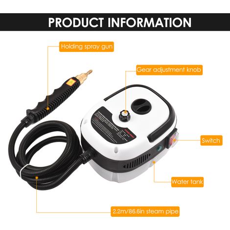 [JAMAIS UTILISÉ]Nettoyeur vapeur portable 1500 W, machine de nettoyage à vapeur haute température sous pression avec 3 têtes de brosse (1/2)