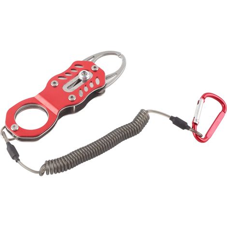 Mini pince à poissons en alliage d'aluminium, pince de contrôle portable avec cordon antiloss, rouge vif (1/5)