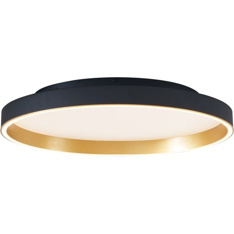 Design Ceiling Lamp Black with Gold 60cm incl. LED 3-way switch - Ingo (1/5)