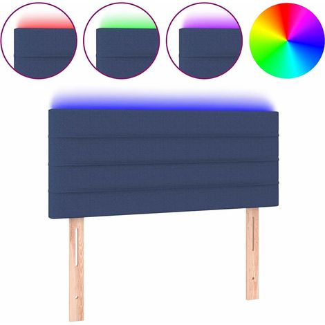 Maison Exclusive - Cabecero con LED de tela azul 80x5x78/88 cm (1/5)
