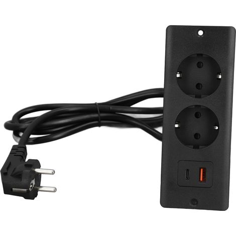 Prise Encastrable Bureau 2 Prises USB-C PD20W Charge Rapide pour Smartphone Tablette, Bloc Escamotable pour Plan (1/5)