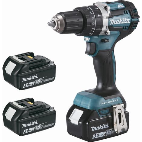 MAKITA 18V Li-ion 3Ah Ø 13 mm (3 baterías) martillo perforador - 3 baterías, cargador, maletín - DHP484RF3J