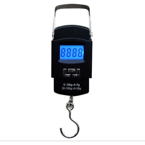 Balance numérique LCD de 110 lb/50 kg pour bagages,valise,balance électronique,balance numérique,balance de voyage,crochet de pêche postal,avec écran LCD rétroéclairé de température (1/5)