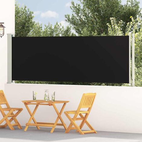 vidaXL Toldo lateral retráctil de jardín negro 117x614 cm (1/5)