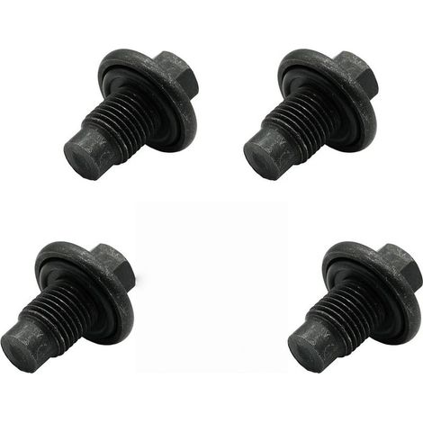 4 bouchons de vidange d'huile, M14x1,5, acier au carbone, avec joints d'étanchéité, pour vidange moteur (1/4)