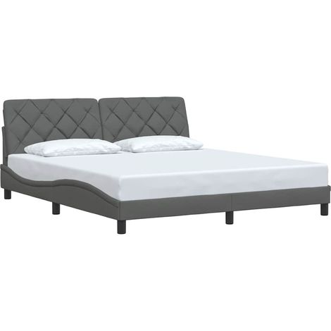 vidaXL Giroletto senza Materasso Grigio Scuro 180x200 cm Tessuto (1/4)