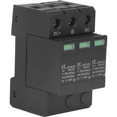 40-kV-DC-3P-Überspannungsableiter, 1000-V-Modularer Photovoltaik-Schutz, schnelle Ansprechzeit, flammhemmend, Überspannungsschutzgerät für Solarmodule (1/5)
