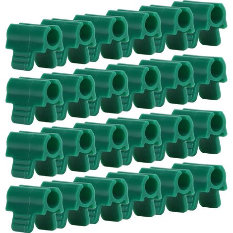 24 pinces de serre à tête unique pour filets de protection, tunnels et arceaux, protection contre les insectes, films d'ombrage, clips pour tiges, épaisseur 14 mm