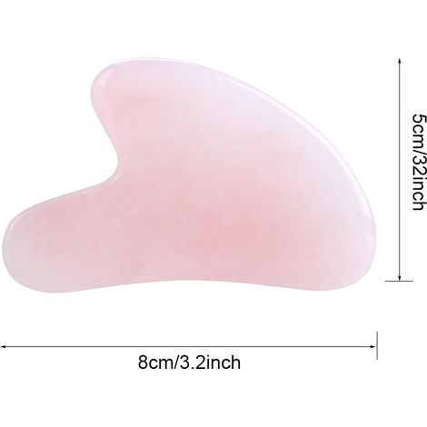 Plaque de massage en pierre naturelle polie, outil de raclage cristal rose, relaxation et bien-être, 1 pièce, gua sha pour corps et visage. (1/5)
