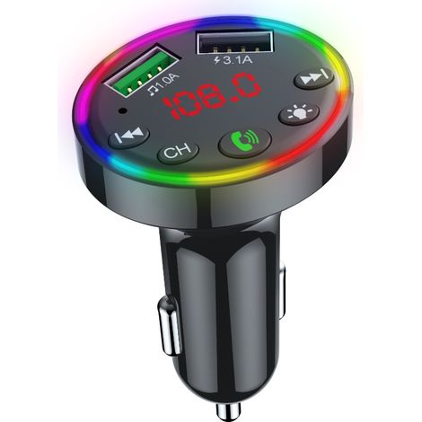 F9 Auto-Bluetooth-MP3-Player, USB-Stick-Musik, Ambientebeleuchtung, USB-Schnellladegerät, Auto-FM-Transmitter (1/3)