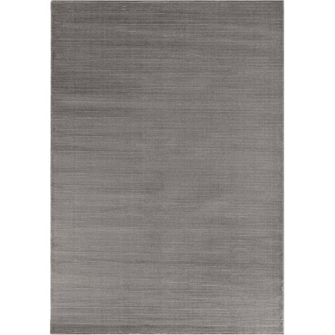 Tapis salon 80 x 240 cm, motif faux uni, gris, texture relief et structure dense, toucher confortable, entretien facile, idéal couloir