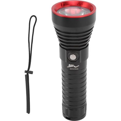 Lampe de plongée LED 3000LM, torche étanche IPX8 à 100 m, éclairage sous-marin rouge. (1/5)