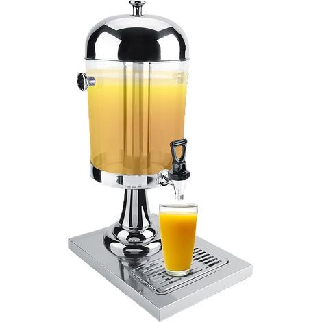 8L Distributeur De Boissons Chaud Froid Conteneur De Jus En Acier Inoxydable Serveur De Jus Distributeur De Boissons Machine Pour Buffet Restaurant Hôtel Bar Maison Et Fête(Argent) (1/5)