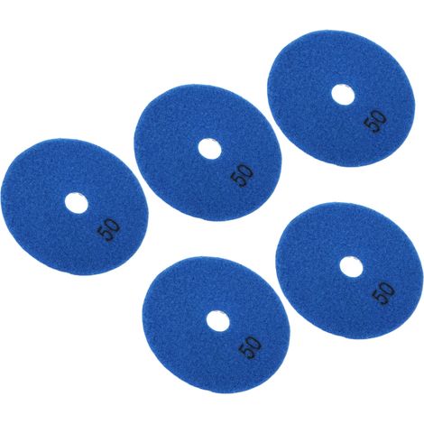 Kit de 5 disques de polissage diamantés humides de 10 cm (4 pouces) à grain doux pour marbre, granit et céramique, grain 50 (1/5)